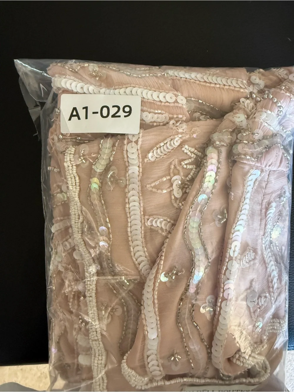 Papell Boutique Evening Beaded Sequin Blush Silk Jacket Size 10 Vintage